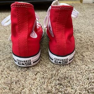 back and bottom of red converse